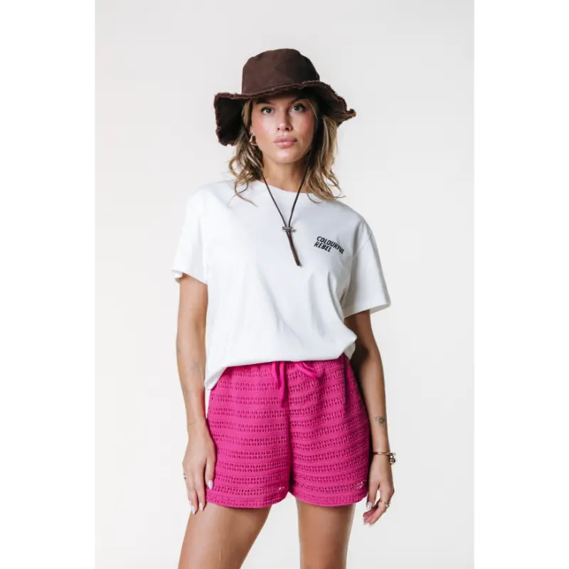 Colourful-Re_High-Summer-2026_118_WT117808_2 Colourful Rebel T-Shirt Sweet Cherry WT117808 118 White