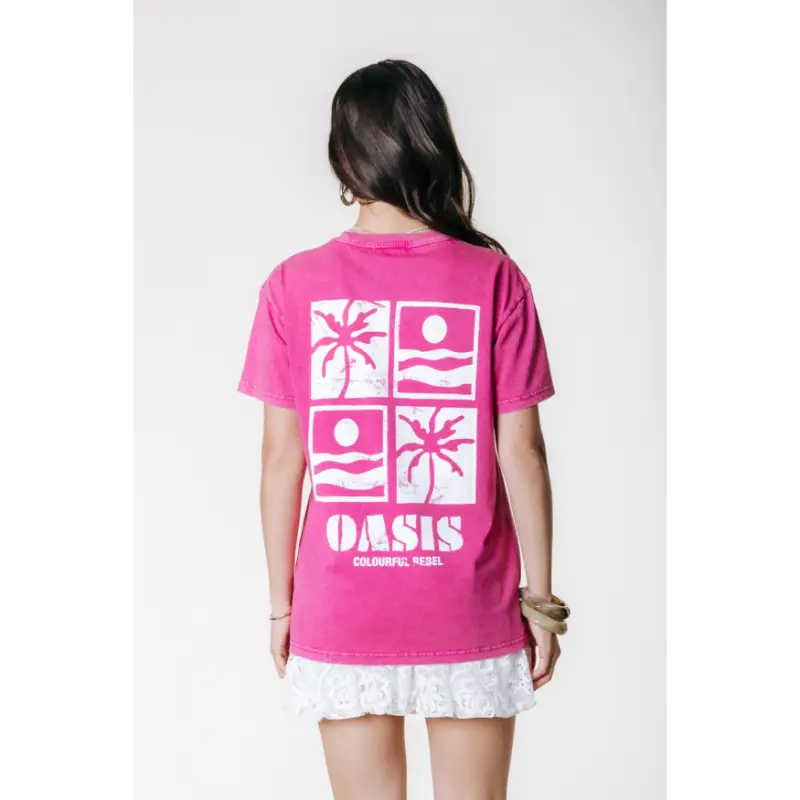 Colourful-Re_High-Summer-2026_619_WT117815_3 Colourful Rebel T-Shirt Oasis WT117815 619 Dark Fuchsia