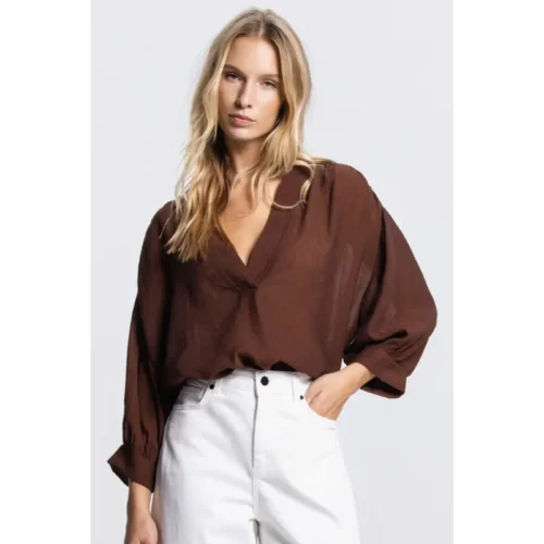 JANSEN-Amste_Zomer-26-drop-4_540_PEM-SS26.4 Jansen Amsterdam Blouse Pem SS26.4 540 Brown