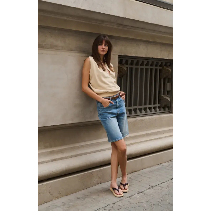 01-321042-606 Mid Blue Denim07 Yaya Short 01-321042-606 99025 Mid Blue Denim