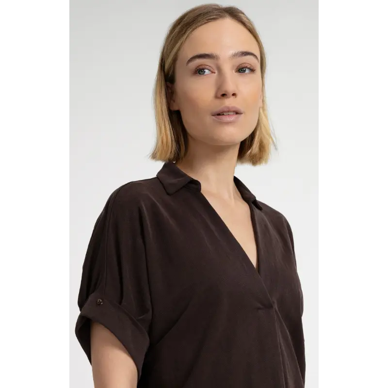 01-609204-606 Aubergine5 Yaya Jurk 01-609204-606 99074 Aubergine