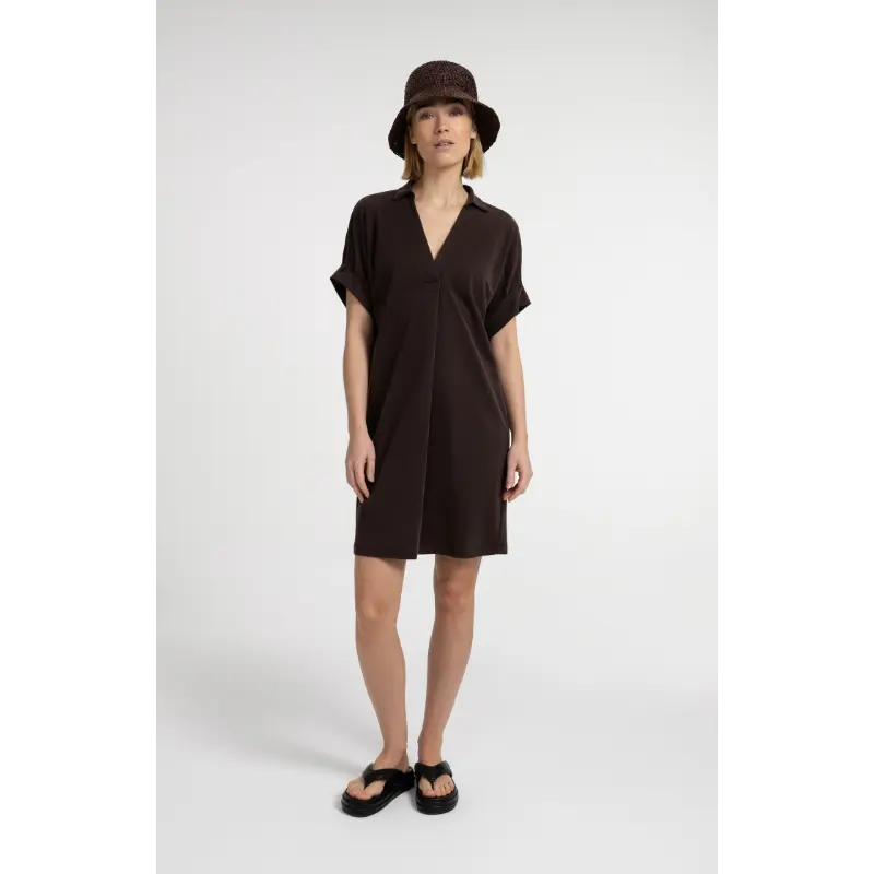 01-609204-606 Aubergine6 Yaya Jurk 01-609204-606 99074 Aubergine