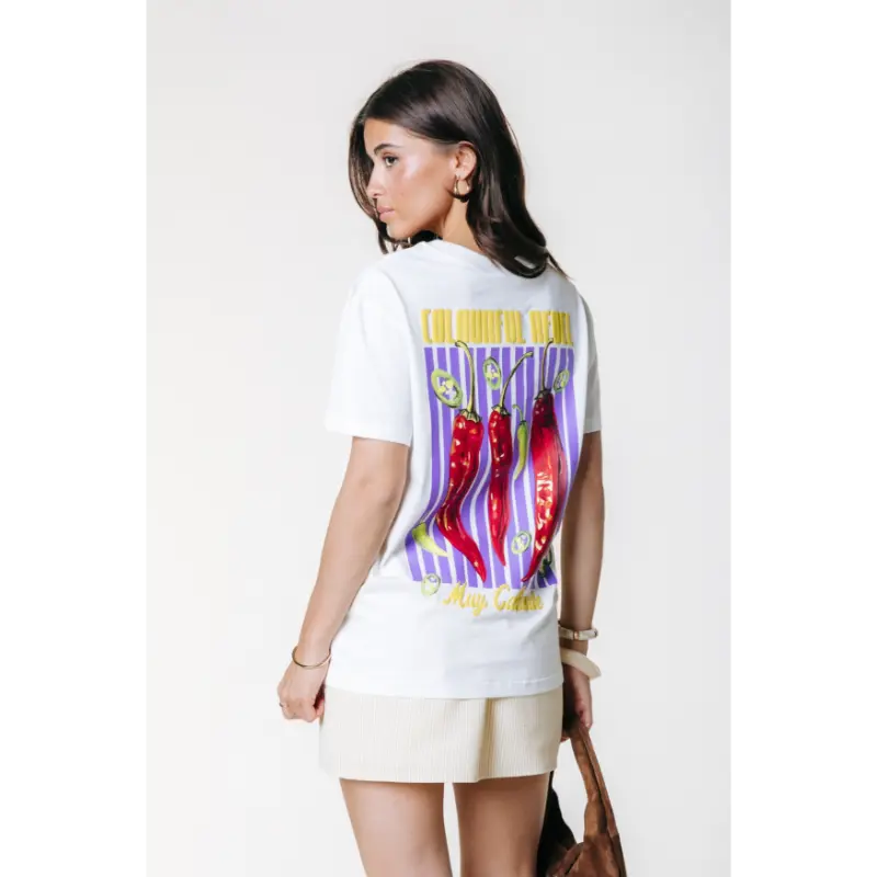 Colourful-Re_High-Summer-2026_118_WT117797 Colourful Rebel T-Shirt Peppers WT117797 118 White