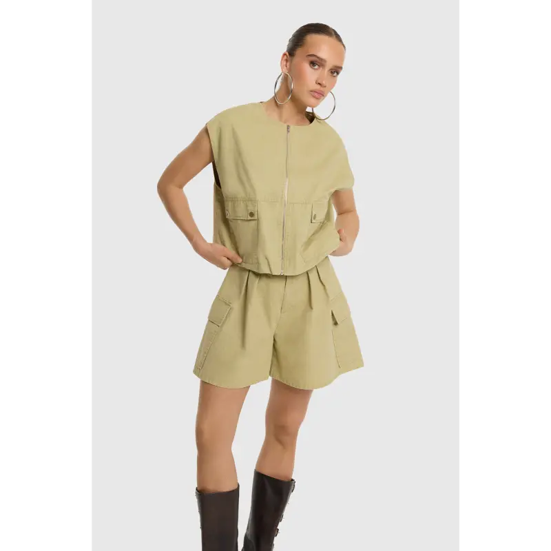 r26066412051 Refined Department Gilet Noa r2606641205 603 Groen