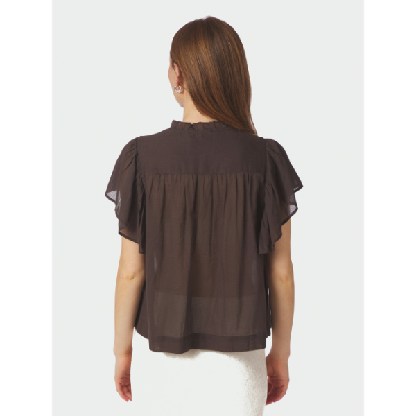 169039_676_3 Neo Noir Blouse Vinsa 169039 Donker Bruin