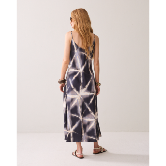 5s1659-12459SE413_2 Summum Jurk lang 5s1659-12459 Blauw Dessin