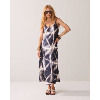 5s1659-12459SE413_3 Summum Jurk lang 5s1659-12459 Blauw Dessin