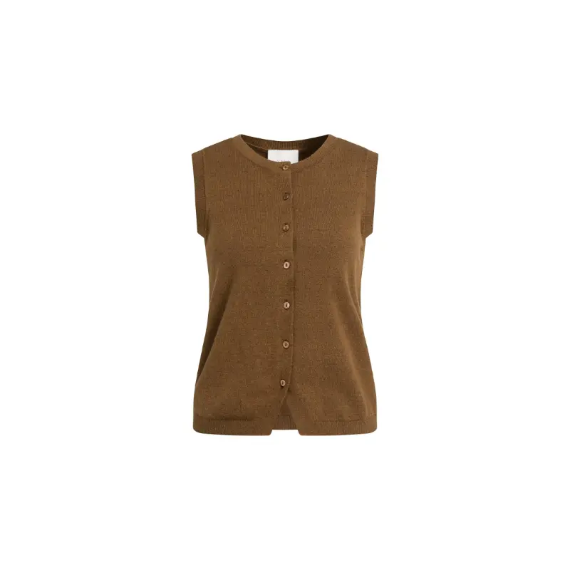 01-010170-608 Brown2 Yaya Gilet 01-010170-608 Bruin