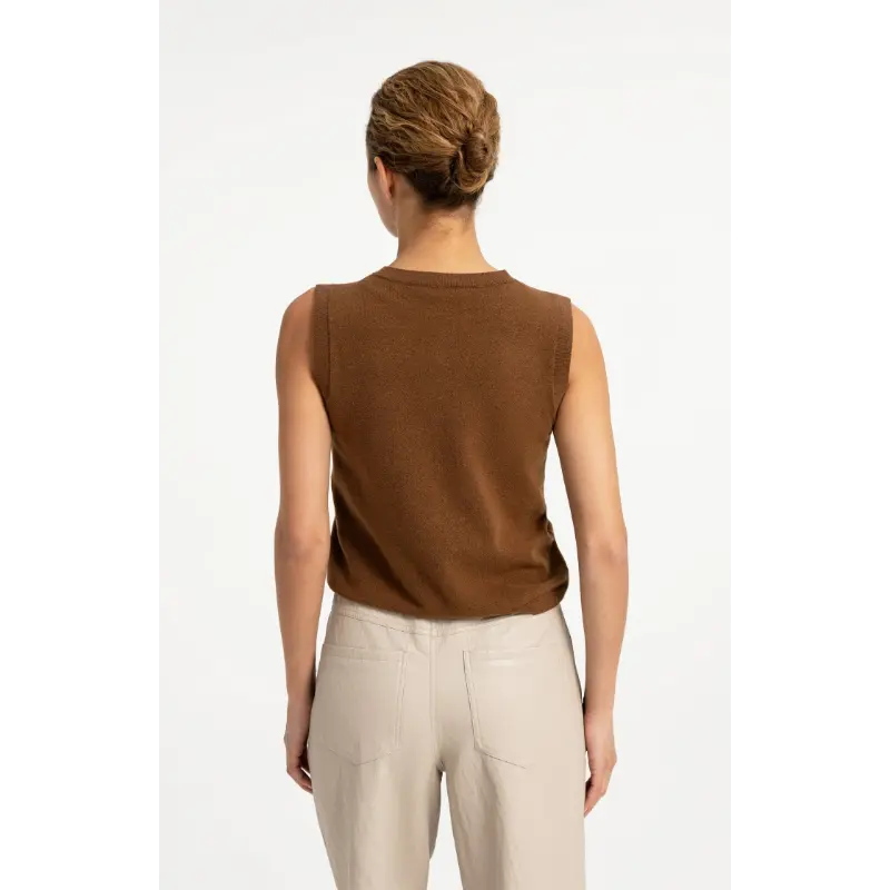01-010170-608 Brown4 Yaya Gilet 01-010170-608 Bruin