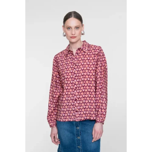 Geisha Blouse 63647-20 430 Cassis/Orange