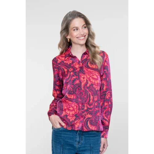 Geisha Blouse 63675-20 675 Navy/Coral