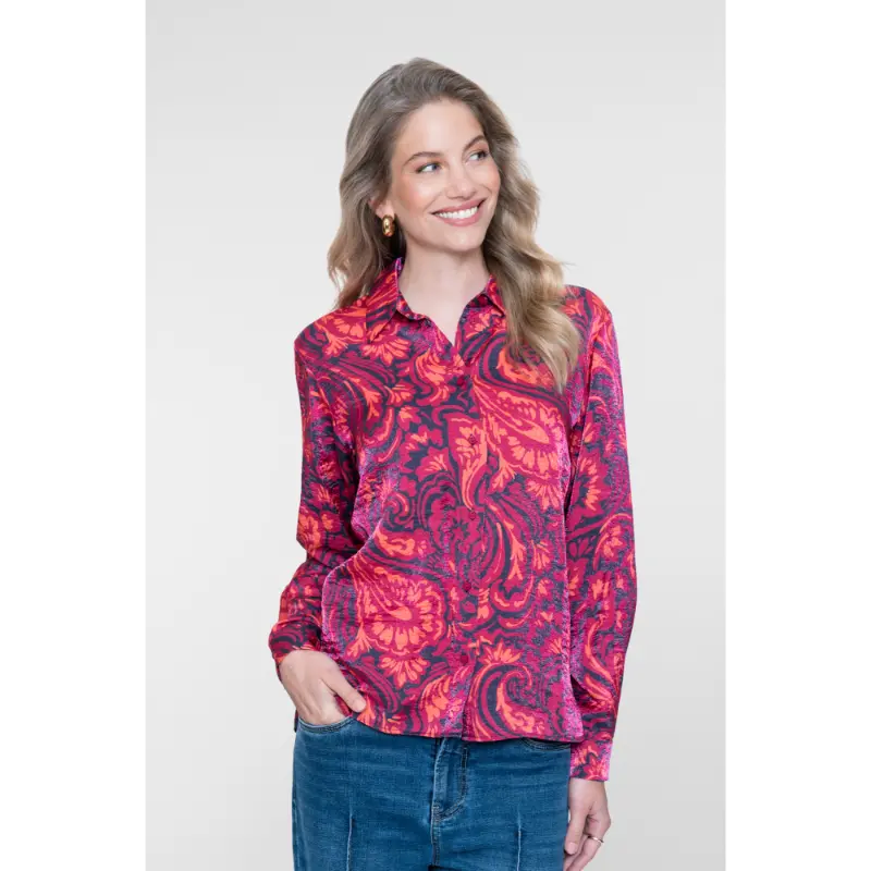 Geisha-Fashi_2026-Winter-1_675_63675-20 Geisha Blouse 63675-20 675 Navy/Coral