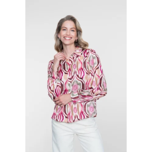 Geisha Blouse 63640-20 Sand/Burgundy
