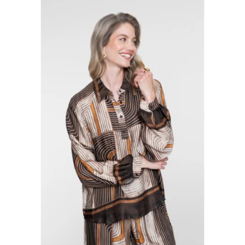 Geisha Blouse 63570-70 Brown/Sand