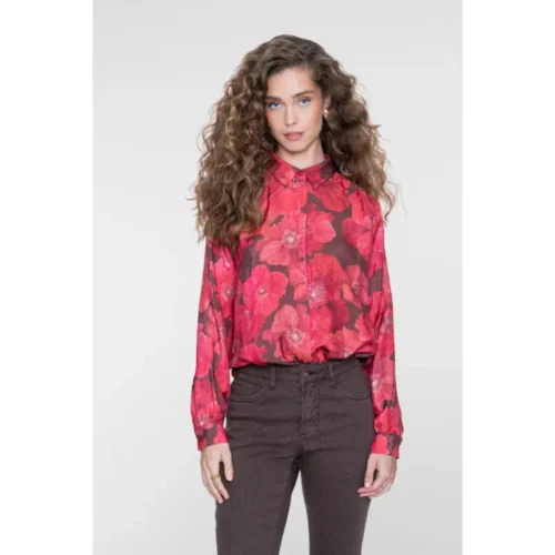 Geisha Blouse 63655-20 775 Brown/Red