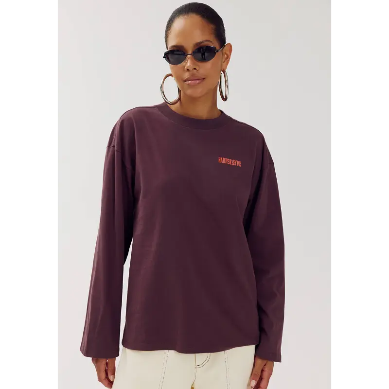 Harper-&-Yve_AutumnWinter-2026_635_AW6Y502_5 Harper&Yve T-Shirt Elana AW6Y502 635 Huckleberry