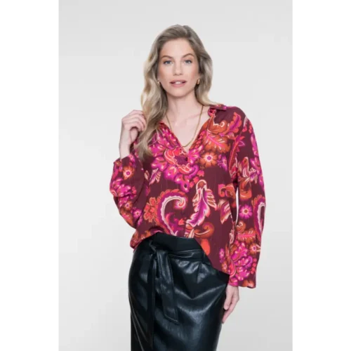 Geisha Blouse 63674-20 445 Fuchsia/Coral