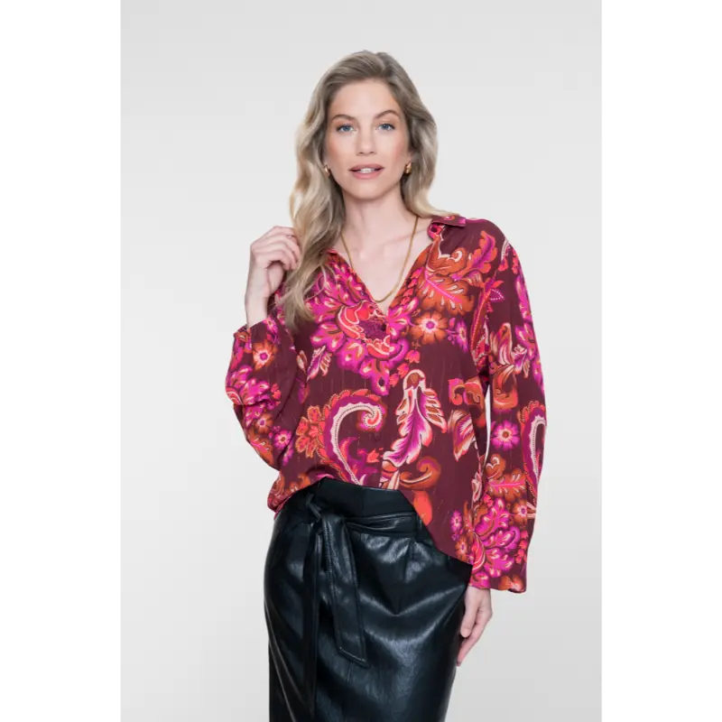 Geisha-Fashi_2026-Winter-1_445_63674-20 Geisha Blouse 63674-20 445 Fuchsia/Coral