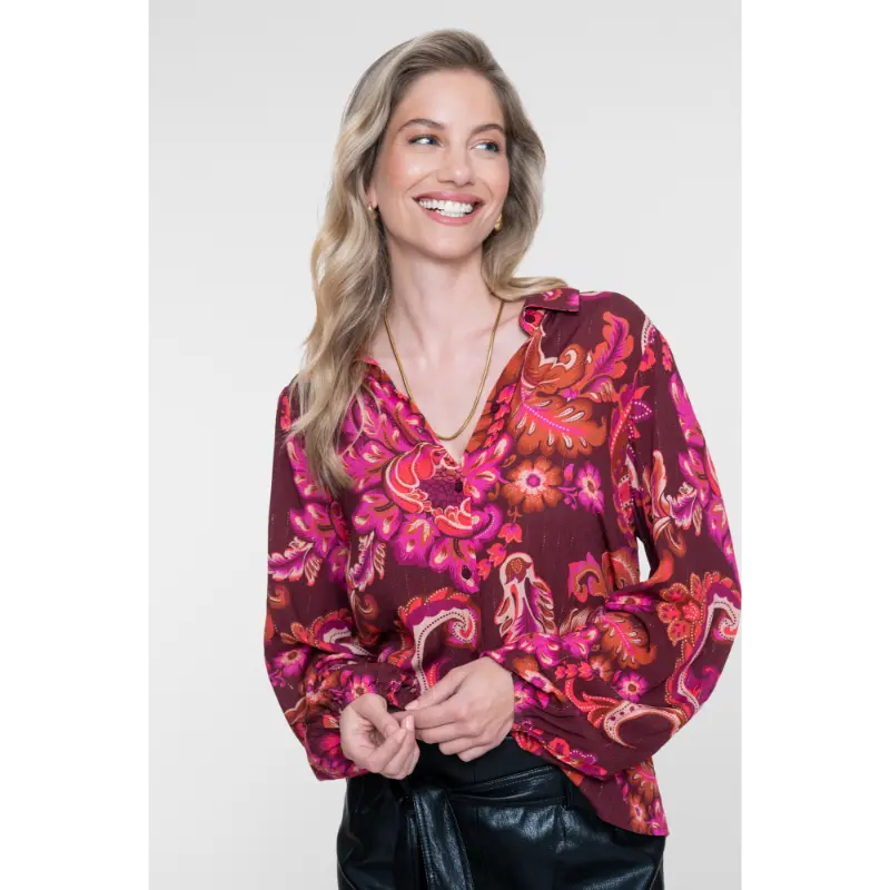 Geisha-Fashi_2026-Winter-1_445_63674-20_6 Geisha Blouse 63674-20 445 Fuchsia/Coral
