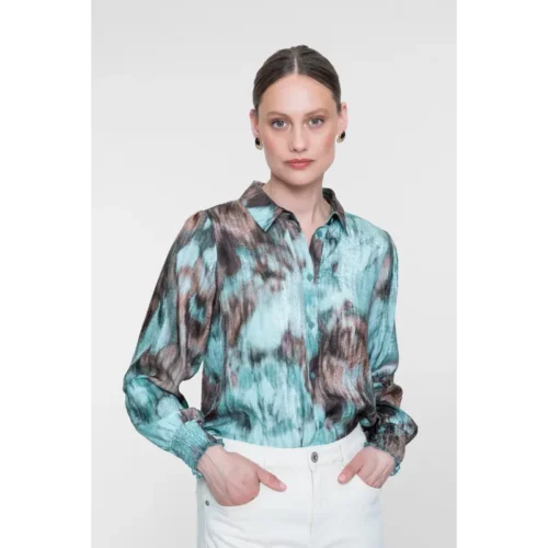 Geisha Blouse 63658-20 735 Camel/Mint