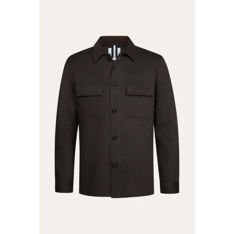 ppxf30001d1 Profuomo Overshirt PPXF30001d Donkerbruin