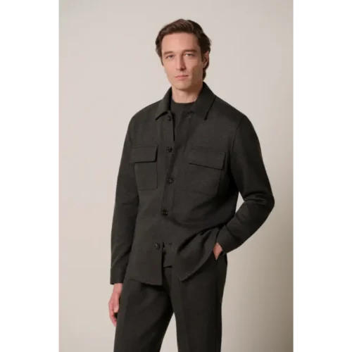 ppxf30001d2 Profuomo Overshirt PPXF30001d Donkerbruin