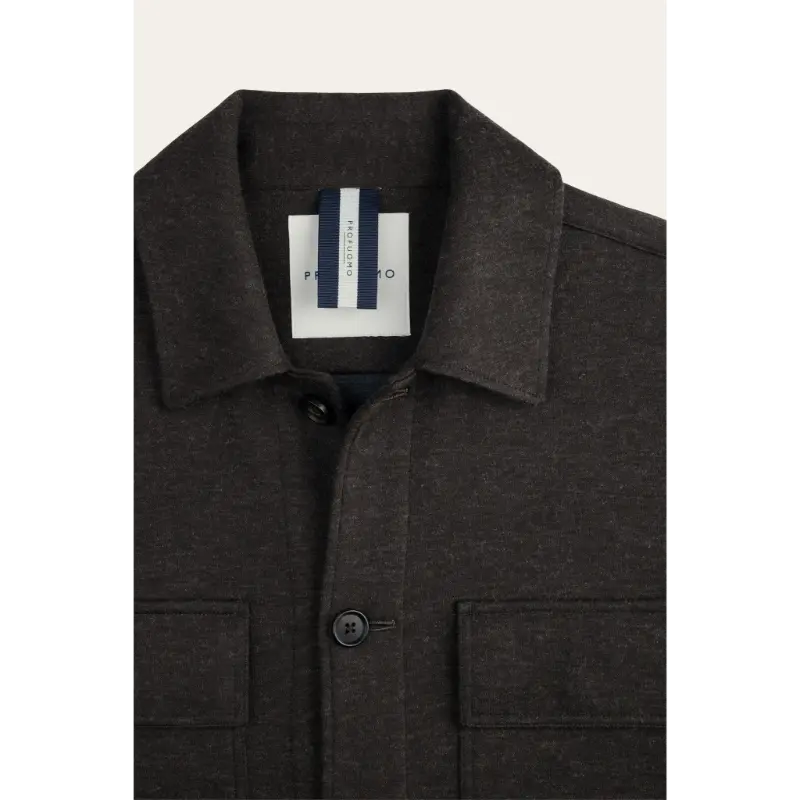 ppxf30001d3 Profuomo Overshirt PPXF30001d Donkerbruin