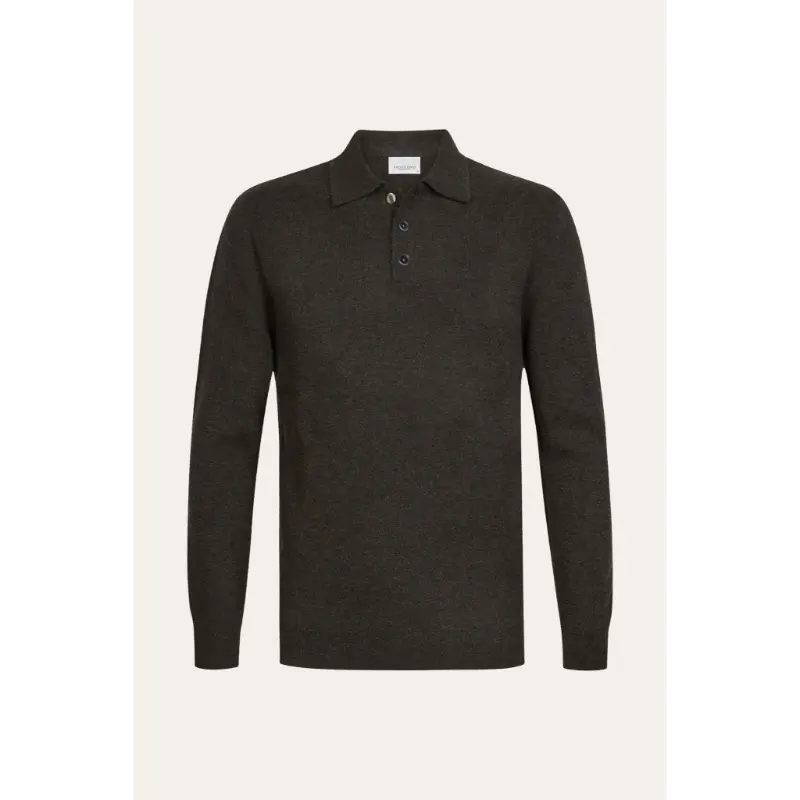 ppxj30041e1 Profuomo Polo Lange Mouw PPXJ30041e Bruin