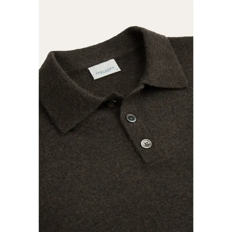 ppxj30041e3 Profuomo Polo Lange Mouw PPXJ30041e Bruin
