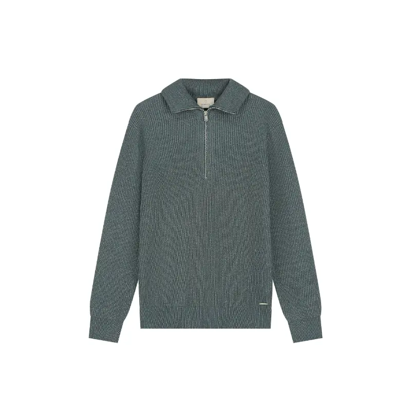 Dstrezzed_AutumnWinter-2026_569_406822 Dstrezzed Trui Halfzip 406822 569 Grey Green