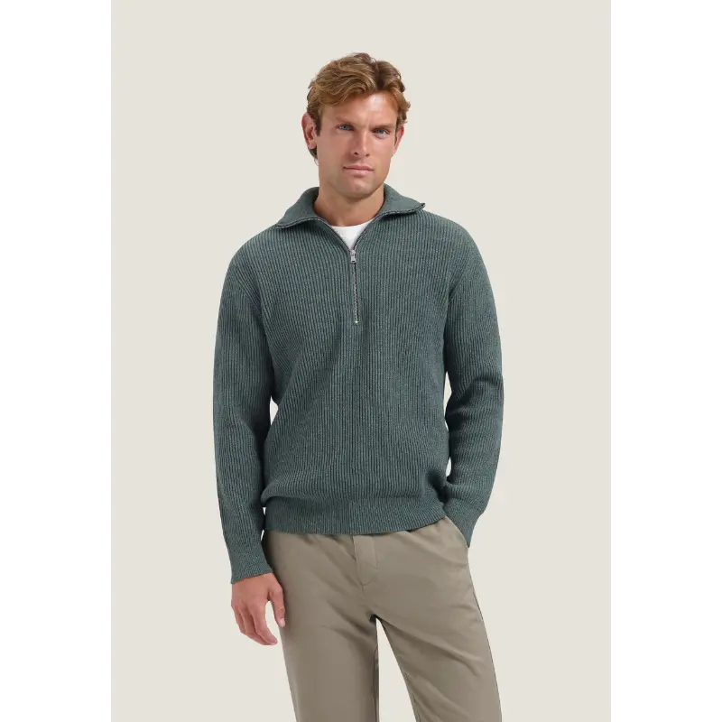 Dstrezzed_AutumnWinter-2026_569_406822_2 Dstrezzed Trui Halfzip 406822 569 Grey Green