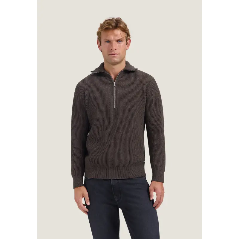 Dstrezzed_AutumnWinter-2026_799_406822_2 Dstrezzed Halfzip Trui 406822 Dark Brown
