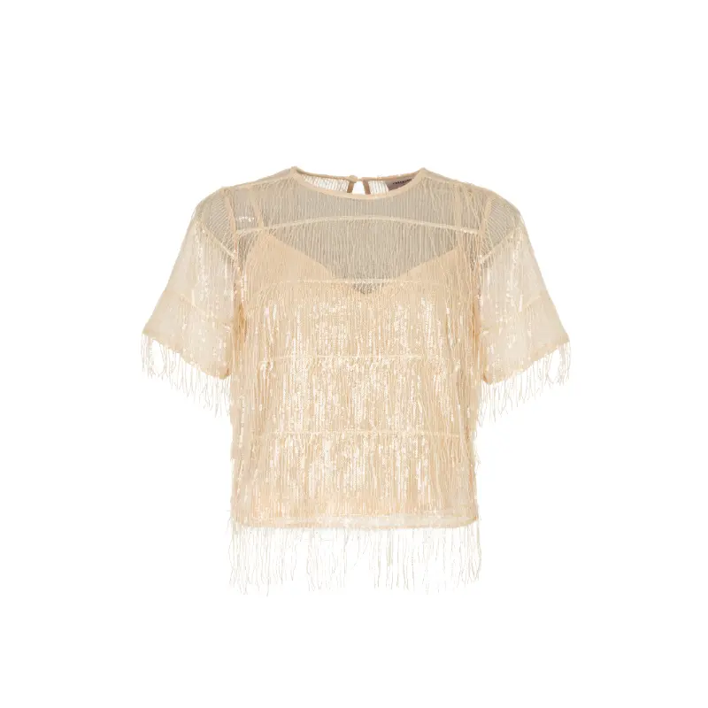 Freebird Top Tara in vanilla off-white, vooraanzicht zonder model