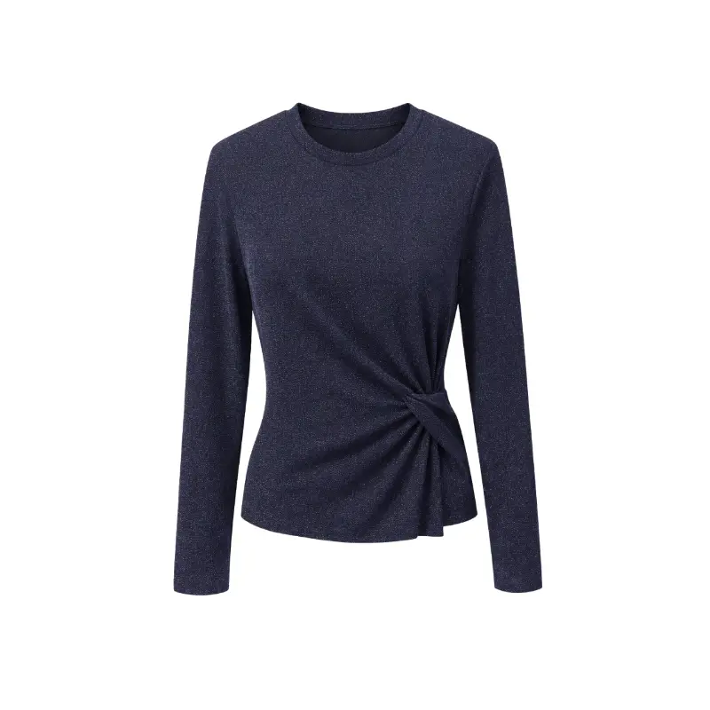 Freebird Top Tiana 2430 Blue Glimme donkerblauw – vooraanzicht Freebird Top Tiana in donkerblauw, vooraanzicht zonder model
