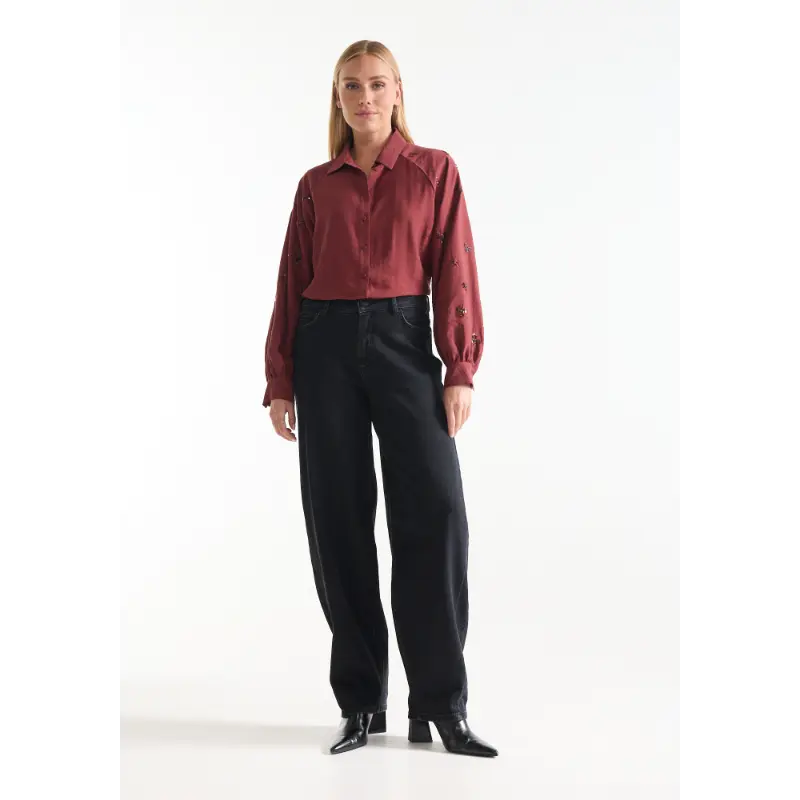 JANSEN-Amste_Winter-26_326_AMARENS-W26_3 Jansen Amsterdam Blouse Amarens W26 326 Stone Red