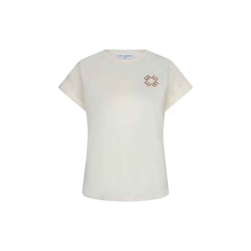 Lofty Manner Top RH17 T-shirt Isole cream off-white – vooraanzicht Lofty Manner T-shirt Isole in cream off-white, vooraanzicht