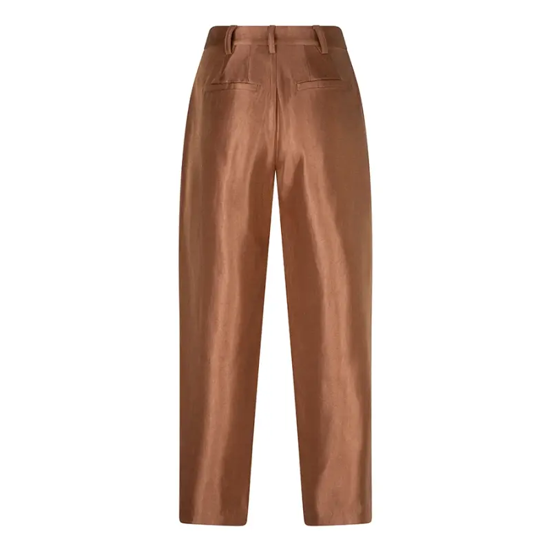 Lofty Manner RH86.2 Pant Helvi broek bruin 122 Caramel – vooraanzicht Lofty Manner Helvi broek in caramelbruin, vooraanzicht zonder model