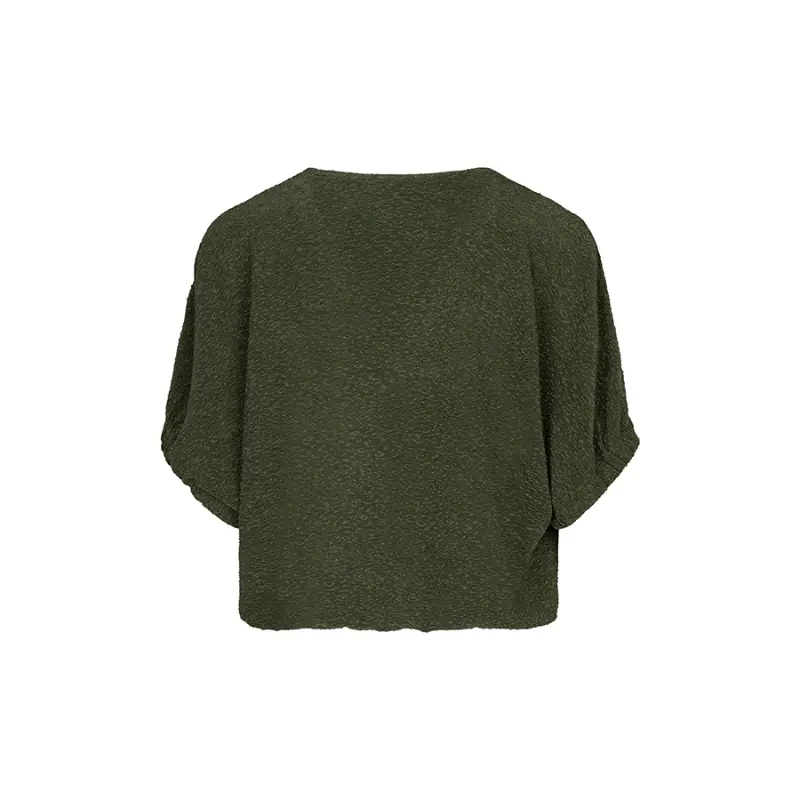 Lofty Manner Top RH15 Hima groen 476 Army Green – achteraanzicht Achteraanzicht van groene Lofty Manner Hima top zonder model
