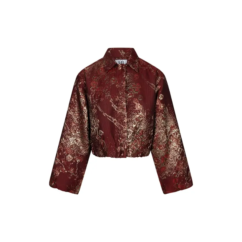 Lofty Manner Jacket Inea 257 Brick Red – vooraanzicht Lofty Manner damesjasje in brick red, vooraanzicht zonder model