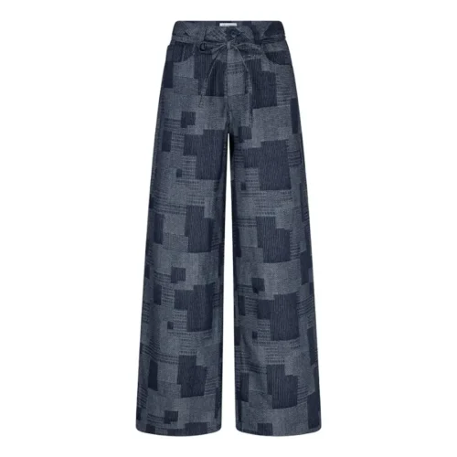 Lofty Manner damesbroek Inoa in mid blue, vooraanzicht zonder model