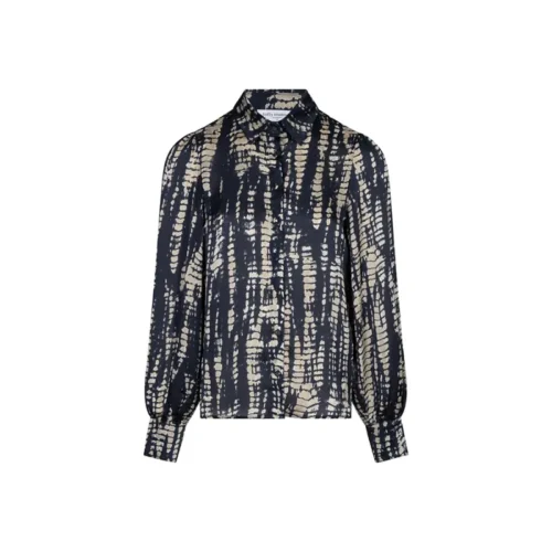 Lofty Manner Blouse Ira RI02.2 donkerblauw – vooraanzicht Donkerblauwe Lofty Manner blouse Ira, vooraanzicht zonder model