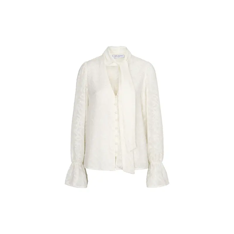 Lofty Manner Blouse RJ01.1 Jett Off-White 120 Cream – vooraanzicht Lofty Manner Jett blouse in off-white, vooraanzicht