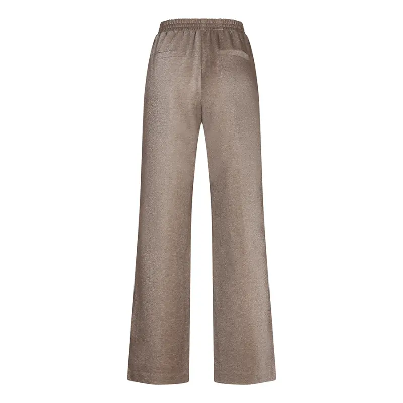 Lofty Manner Broek RJ39 - Pant Inna Bruin 192 Taupe – vooraanzicht Lofty Manner broek Inna in bruin taupe, vooraanzicht