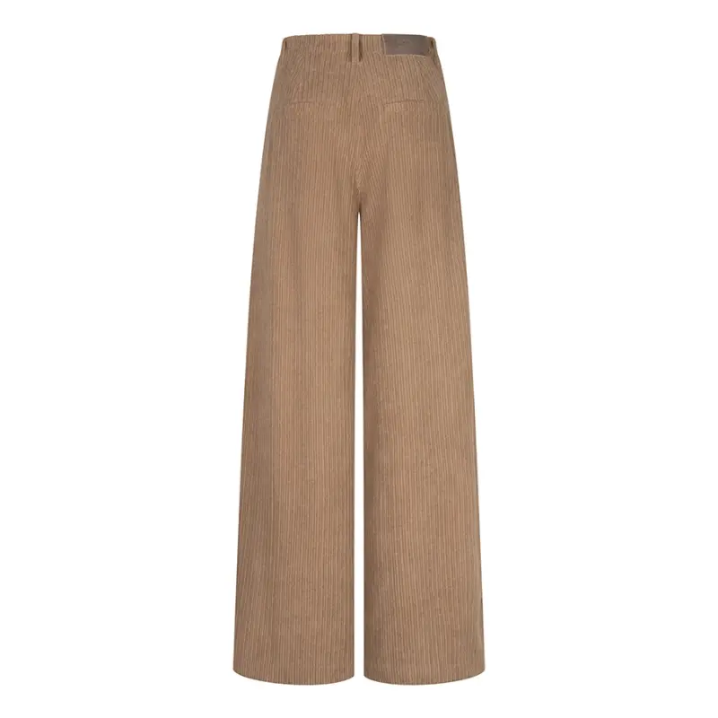 Lofty Manner Broek RJ40 Pant Josy taupe vooraanzicht Taupekleurige Lofty Manner Pant Josy broek in vooraanzicht