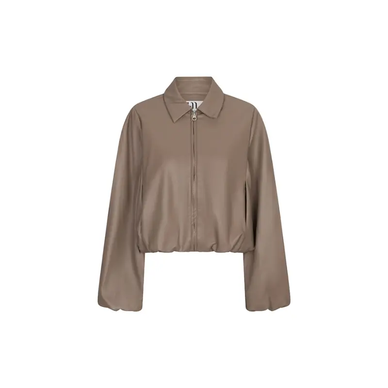 Lofty Manner Gilet RJ42 Jillie Taupe – Vooraanzicht Lofty Manner gilet Jillie in taupe, vrijstaand vooraanzicht