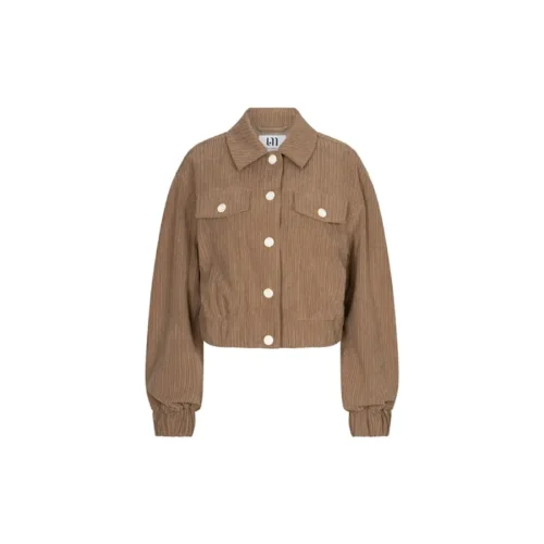 Taupekleurige Lofty Manner blazer zonder model, vooraanzicht