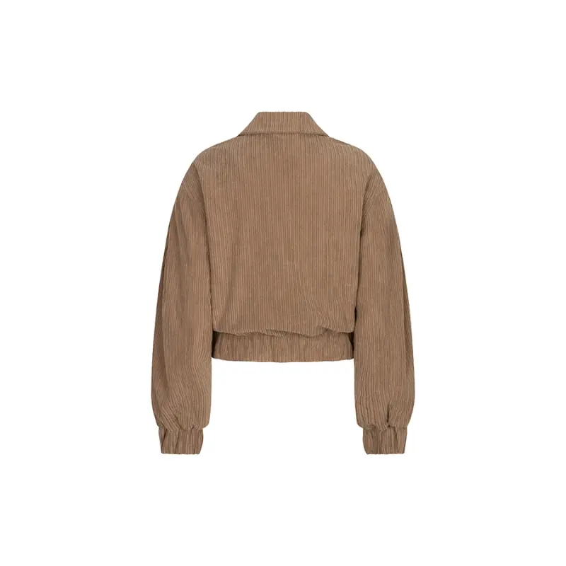 Lofty Manner Blazer RJ46 Jaxy Corduroy Bruin 192 Taupe – achteraanzicht Lofty Manner RJ46 blazer in bruin 192 taupe, achteraanzicht