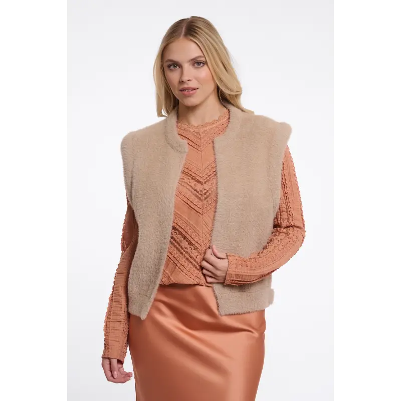 Rino&Pelle_AW26_10866_Elona.5002612 Rino & Pelle Bodywarmer Elona 5002612 Beige 10866 Oat