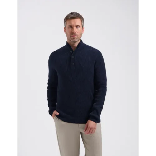 Saint-Steve_AW26_70003-dark-navy_250502 Saint Steve Trui Halfzip 250502 Lesley 70003 Dark Navy
