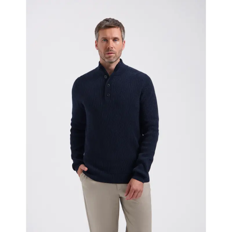 Saint-Steve_AW26_70003-dark-navy_250502 Saint Steve Trui Halfzip 250502 Lesley 70003 Dark Navy